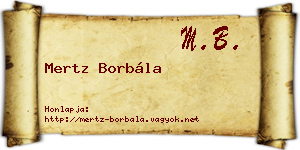 Mertz Borbála névjegykártya